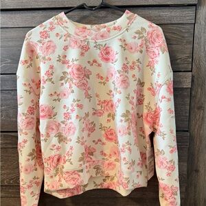 Altar'd State Supersoft Pink Floral Sweatshirt NWT SZ MED